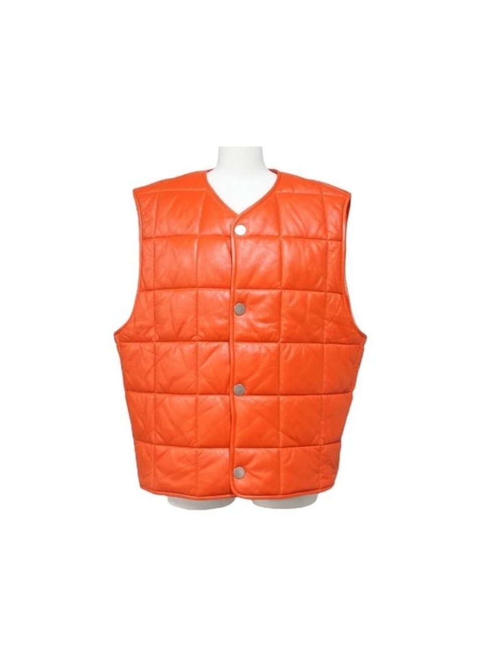 Bottega Veneta Leather Quilted Vest Jeepskin Polyester Red Yzerr Personal